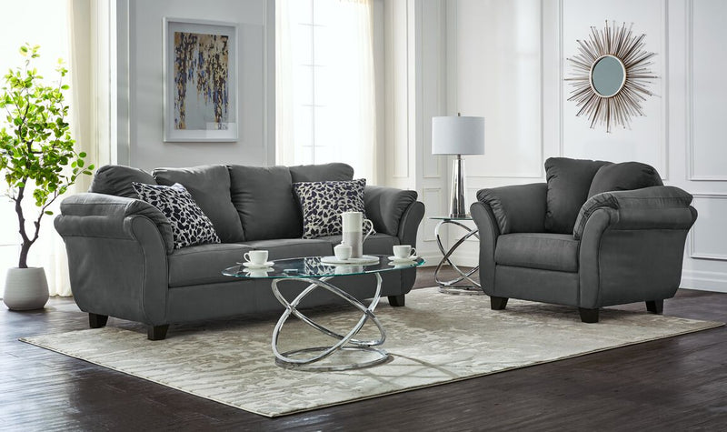 Gray microfiber living sales room set