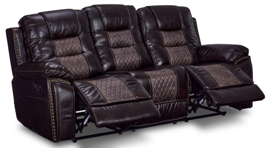 Commodore Reclining Sofa- Brown