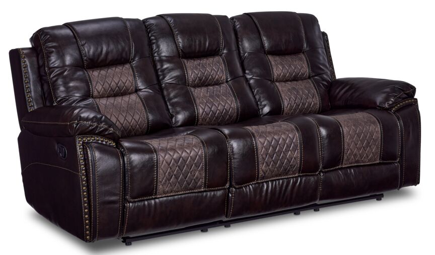 Commodore Reclining Sofa- Brown