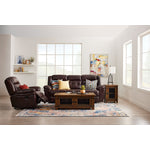 Cooper Leather Reclining Sofa and Recliner Set - Brown
