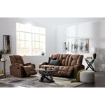 Dallas Reclining Sofa With Drop Down Table- Mocha