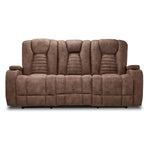 Dallas Reclining Sofa With Drop Down Table- Mocha