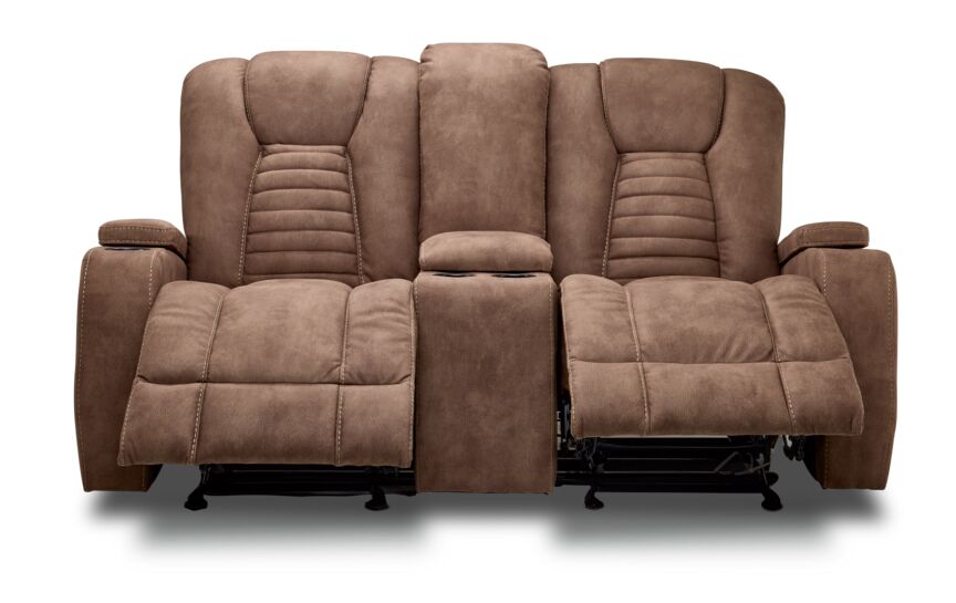 Dallas Glider Reclining Loveseat- Mocha