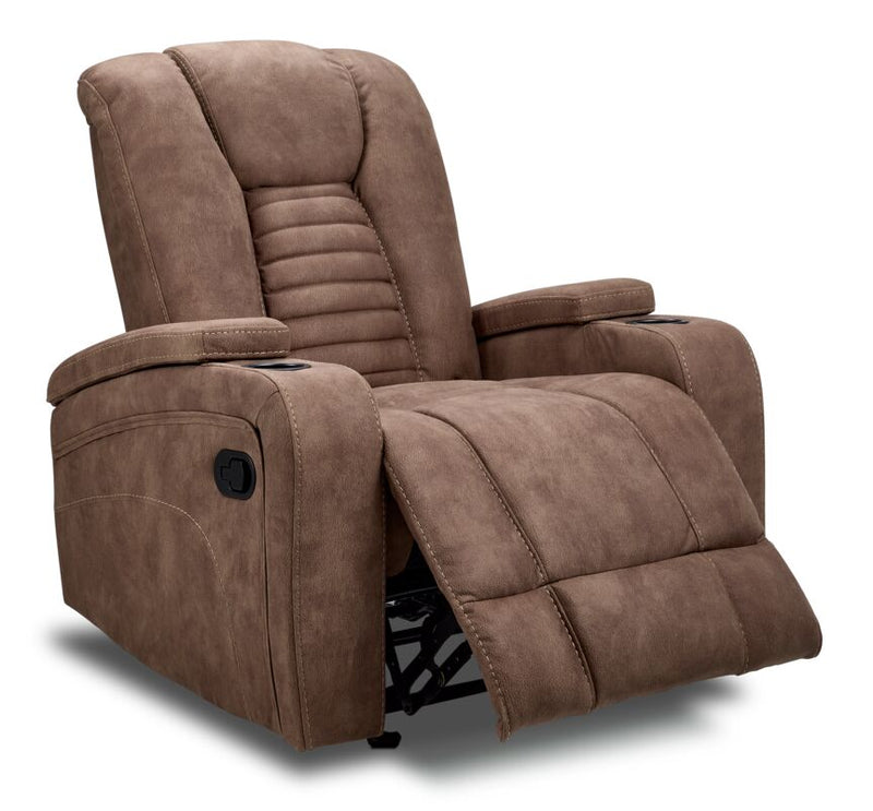 Brown Oversized Rocker Recliner With Cup Holder Dallas Glider