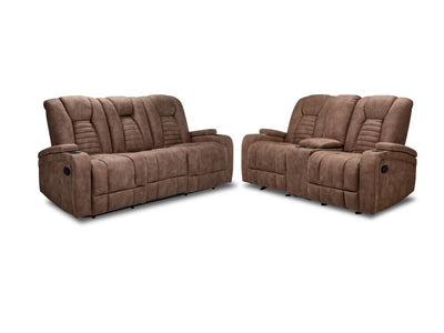 Dallas Reclining Sofa & Loveseat Set - Mocha