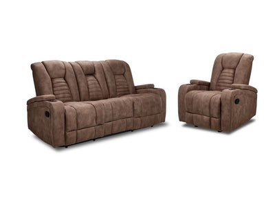 Dallas Reclining Sofa & Chair Set - Mocha