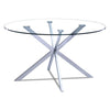 Darron Round Glass Dining Table - Glass, Chrome