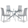Darron 5 - Piece Round Glass Dining Table Set - White