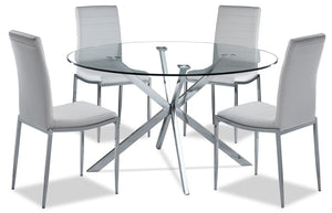 Darron 5-Piece Round Dining Set - White