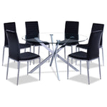 Darron 7 - Piece Round Dining Table Set - Black