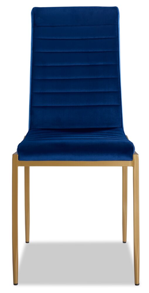 Darron Side Chair Blue, Gold Leon's