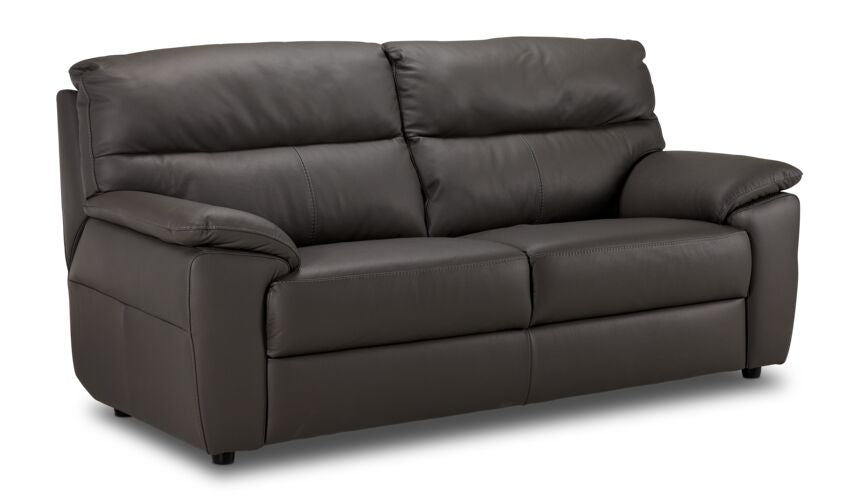 Toscana Leather Sofa and Loveseat Set - Dark Grey