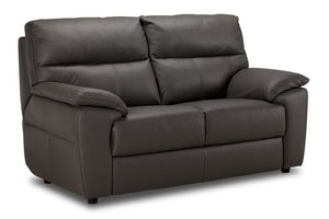 Toscana Leather Loveseat-Grey