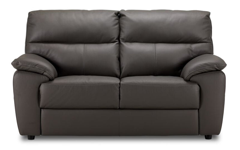Toscana Leather Loveseat - Dark Grey | Leon's