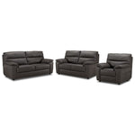 Toscana Leather Sofa, Loveseat and Chair Set - Dark Grey