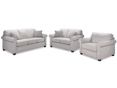 Duffield Sofa, Loveseat and Chair and a Half Set - Light Beige