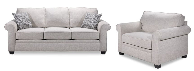 Duffield Sofa and Chair and a Half Set Light Beige Leon s