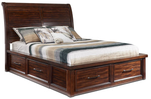 Eden 3-Piece King Storage Bed- Dark Brown