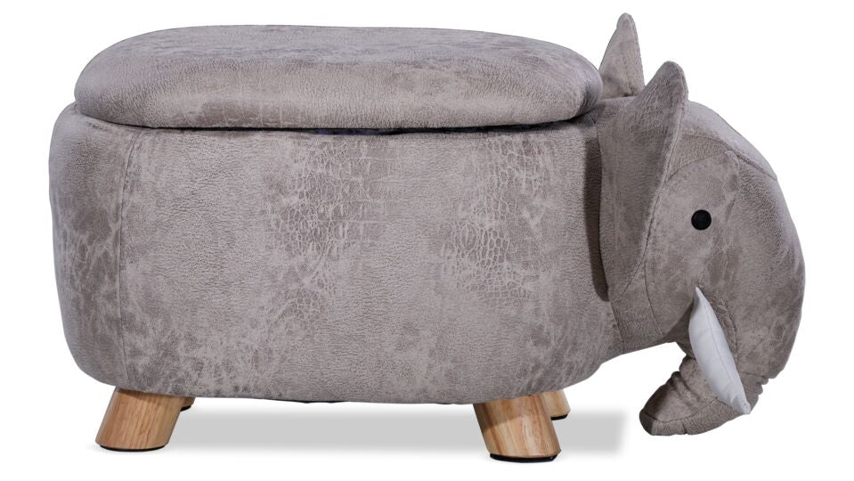Elephant Storage Ottoman - Grey