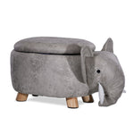 Elephant Storage Ottoman - Grey