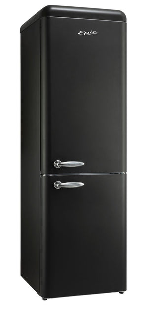 Epic 24" 11 Cu. Ft. Black Retro Bottom-Freezer Frost Free Refrigerator - ERFF111BL
