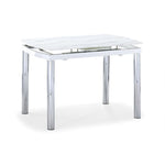 Fino Extendable Dining Table - Faux Marble, Chrome