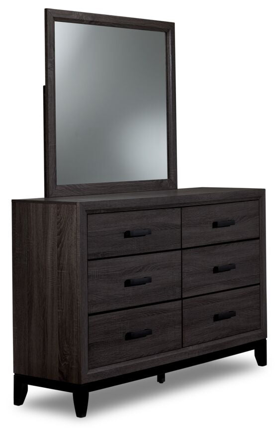 black and grey dresser Fog 6-Drawer Dresser - Grey, Black