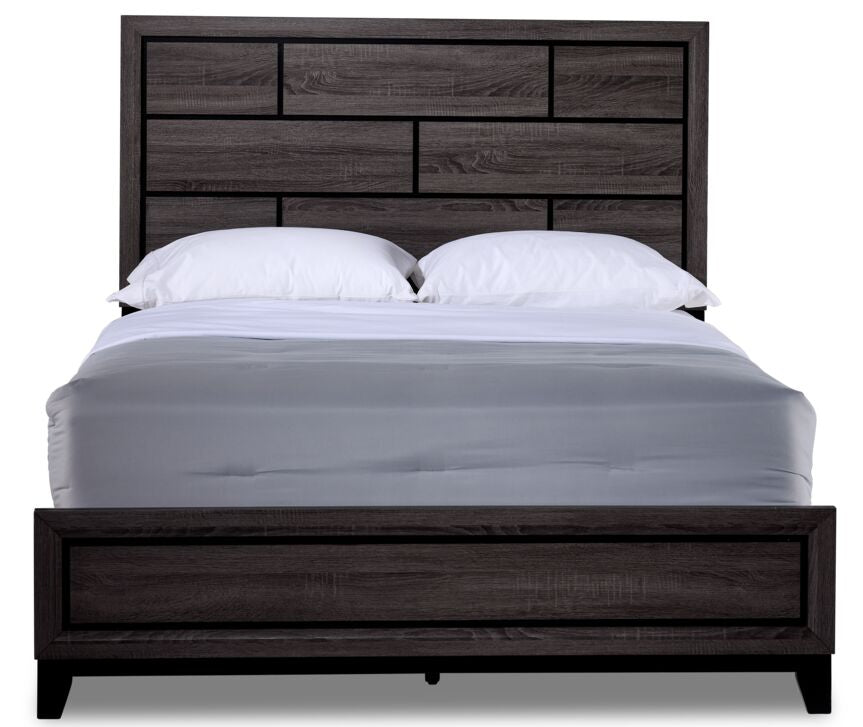 Fog 3-Piece Full Bed - Grey, Black