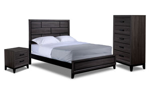 Fog 5-Piece Full Bedroom Package - Grey, Black