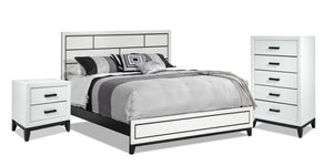 Frost 5-Piece Queen Bedroom Package - White, Black