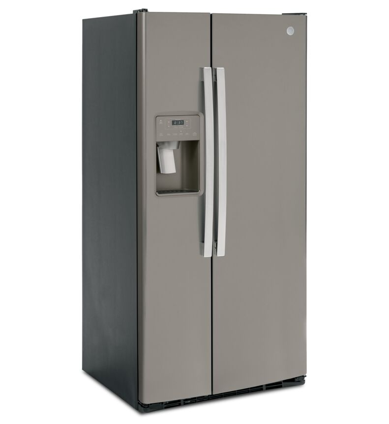 GE 33" 23 Cu. Ft. Slate Side-by-Side Refrigerator with Ice & Water Dispenser - GSS23GMPES