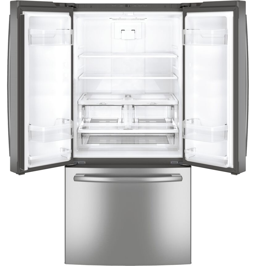 GE 33" 24.8 Cu. Ft. Fingerprint Resistant Stainless French Door Refrigerator - GNE25DYRKFS
