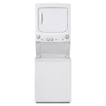 GE White Unitized Spacemaker® Washer (4.4 Cu.Ft.) and White Gas Dryer (5.9 Cu.Ft.) - GUD27GSSMWW