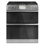 Café Platinum Glass 30" Slide-in Front-Control Dual-Fuel Range (7.0 Cu.Ft) - CC2S950M2NS5