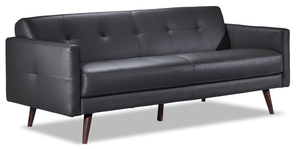Giovanna Leather Sofa - Grey