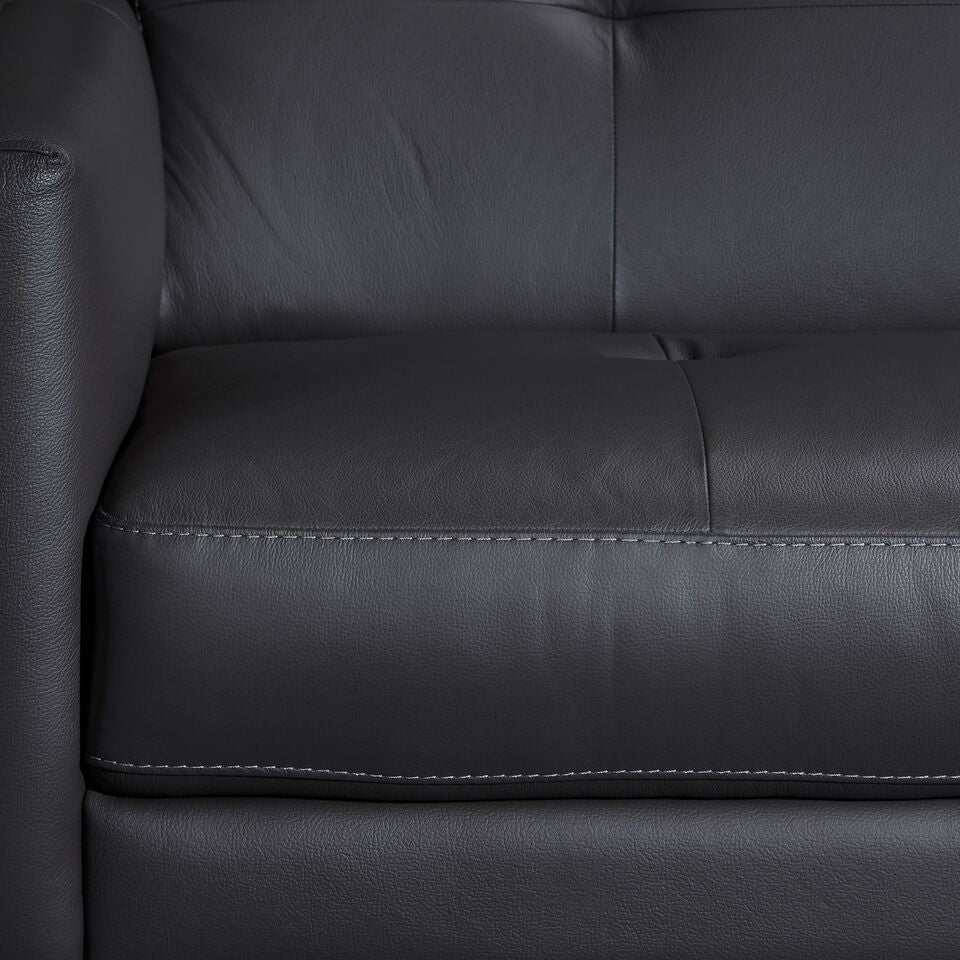Giovanna Leather Sofa - Grey