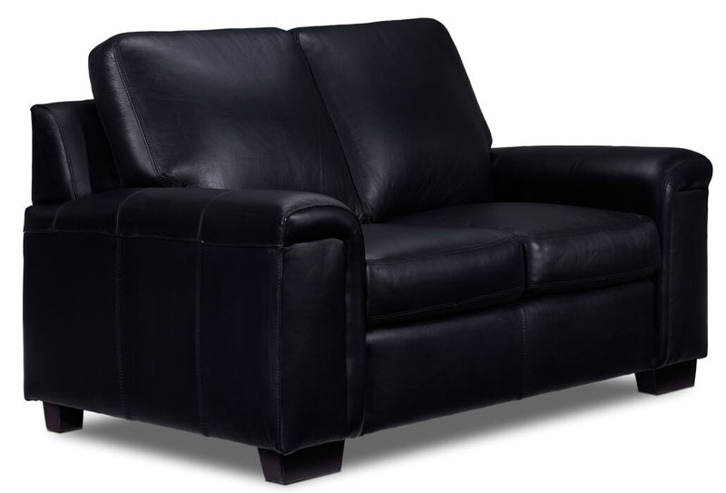 Icon Leather Loveseat Black Leon's
