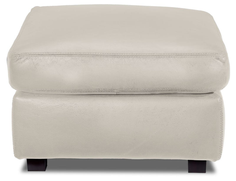 Silver outlet leather ottoman