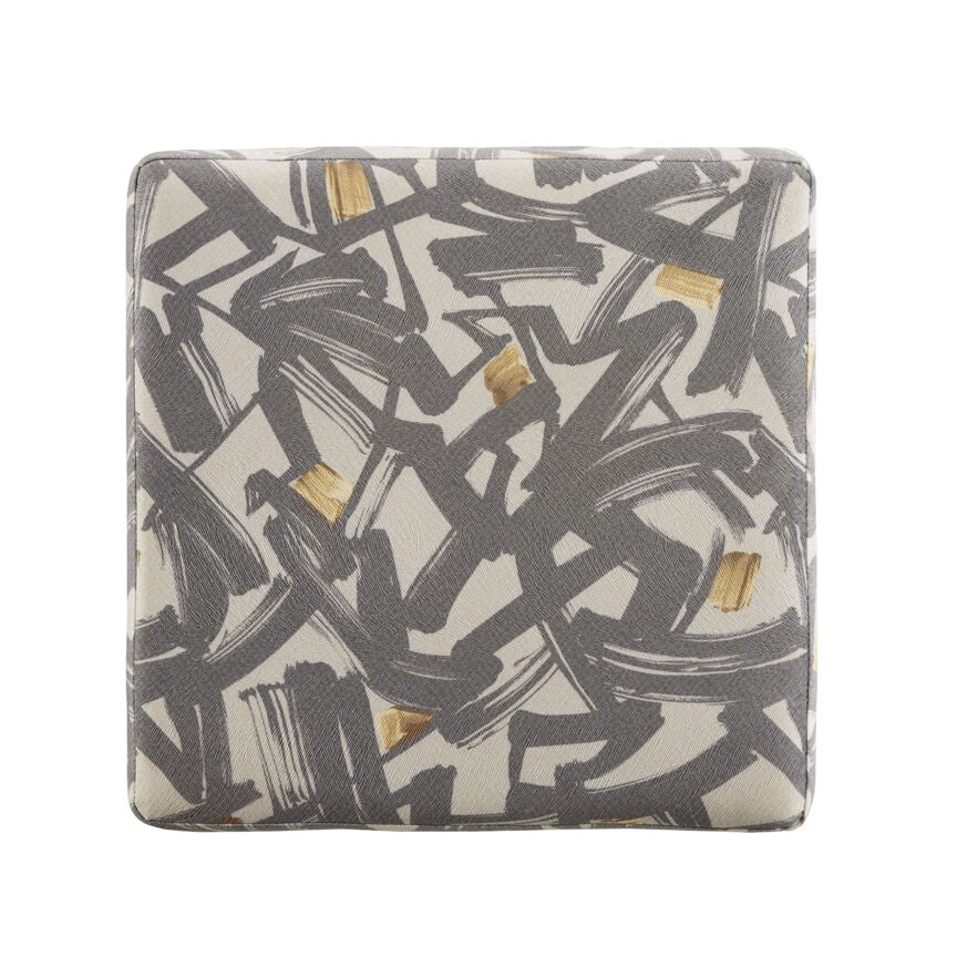 Iris Ottoman - Grey and Yellow