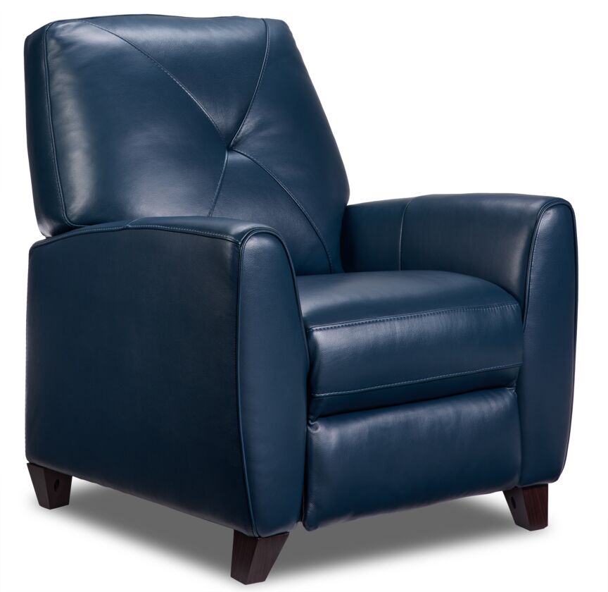 Kendra Leather Recliner - Royal Blue