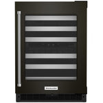 KitchenAid Black Stainless Under-Counter 46-Bottle Wine Cellar (5.0 cu. ft.) - KUWR314KBS
