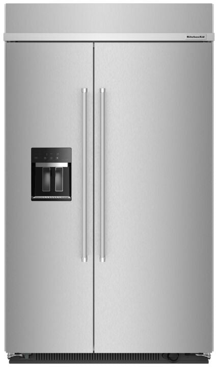 KitchenAid 48" 29.4 Cu. Ft. Fingerprint Resistant Stainless Steel Built-In Side-by-Side Refrigerator - KBSD708MPS