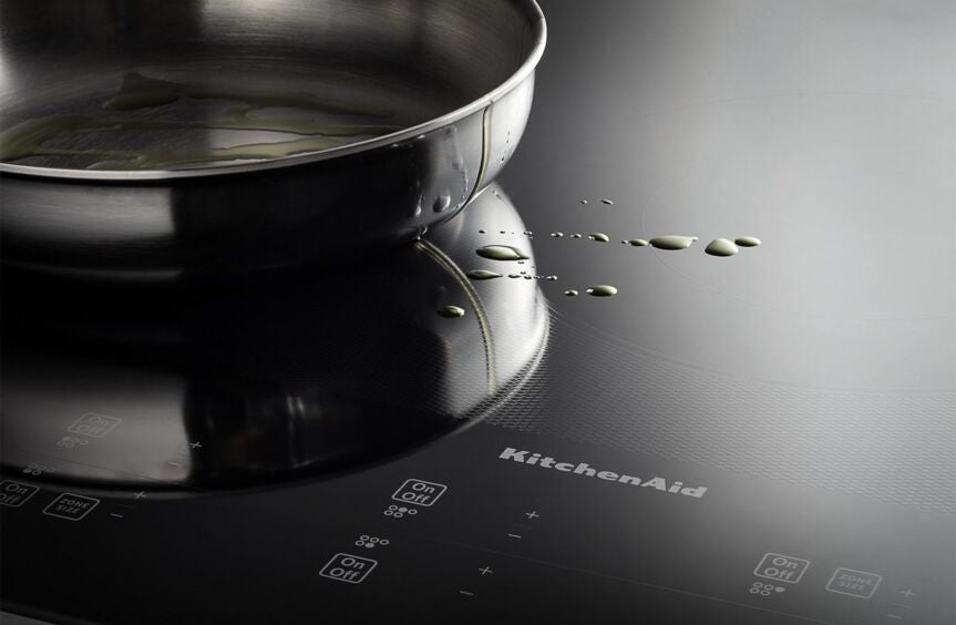 KitchenAid Black 30" Electric Cooktop with 5 Elements and Touch-Activated Controls - KCES950KBL