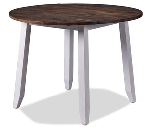 Kona Dining Table with Drop Leaf - White and Grey-Brown