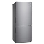LG 28" 15 Cu. Ft. Platinum SilverCounter-Depth Bottom-Freezer Refrigerator with Door Cooling - LBNC15251V