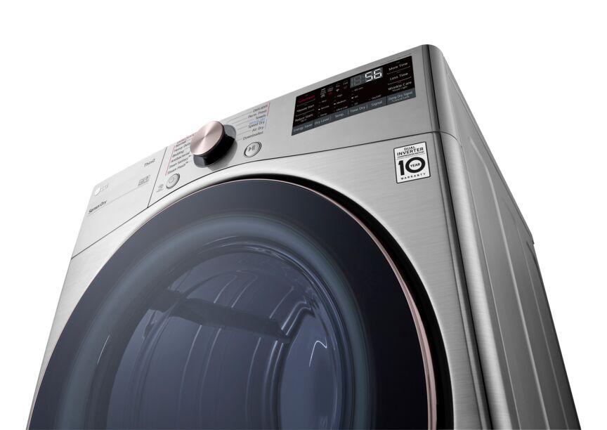 LG Graphite Steel Front Load Electric Steam Dryer with Built-In AI (7.4 Cu.Ft) - DLEX3850V