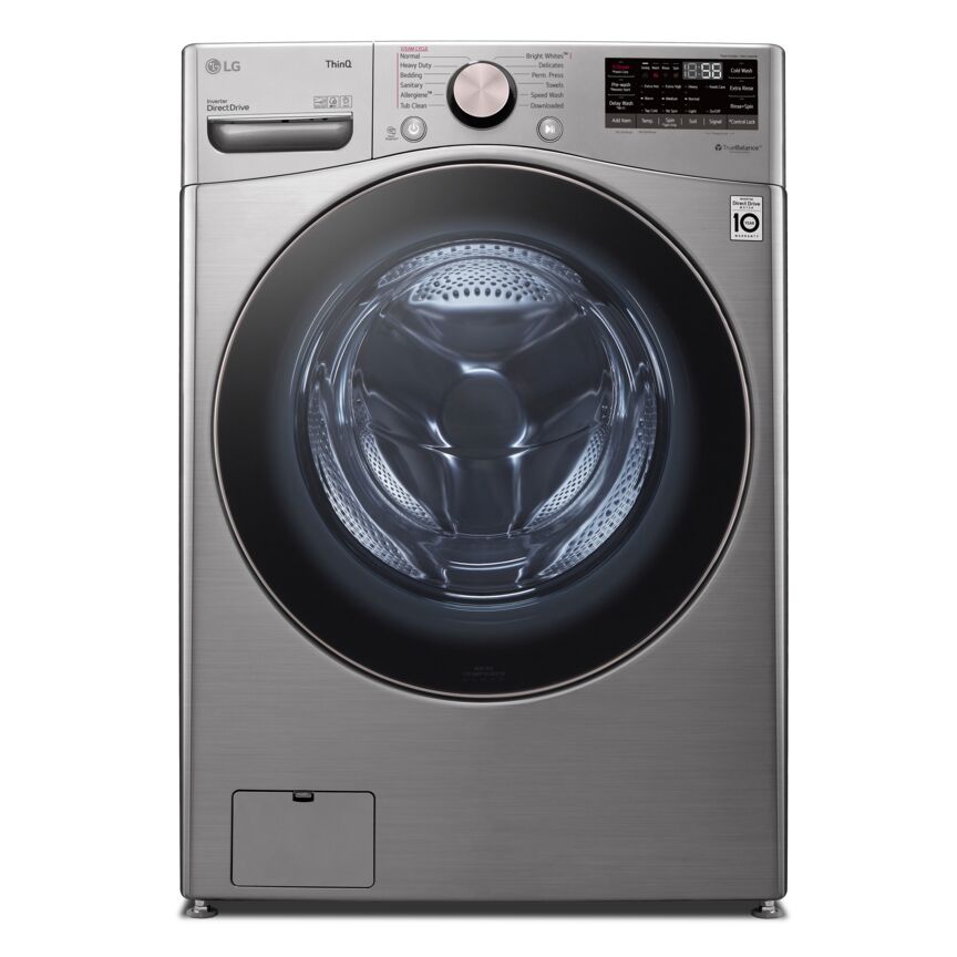 LG Graphite Steel Front Load Steam Washer with AI DD (5.2 Cu. Ft) - WM3850HVA