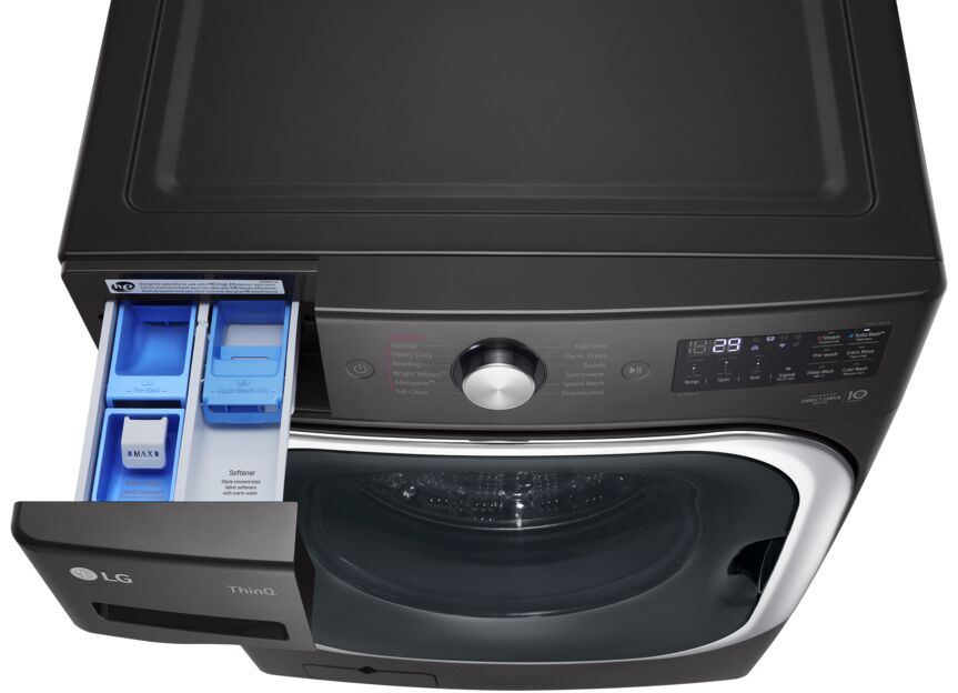 LG Black Steel Front-Load Mega Capacity Smart Wi-Fi Enabled Washer with TurboWash® (6.0 cu. ft.) - WM8900HBA