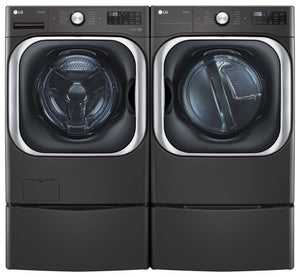 LG Black Steel Front-Load Washer (6.0 cu. ft.) & Electric Dryer (9.0 cu. ft.) - WM8900HBA/DLEX8900B