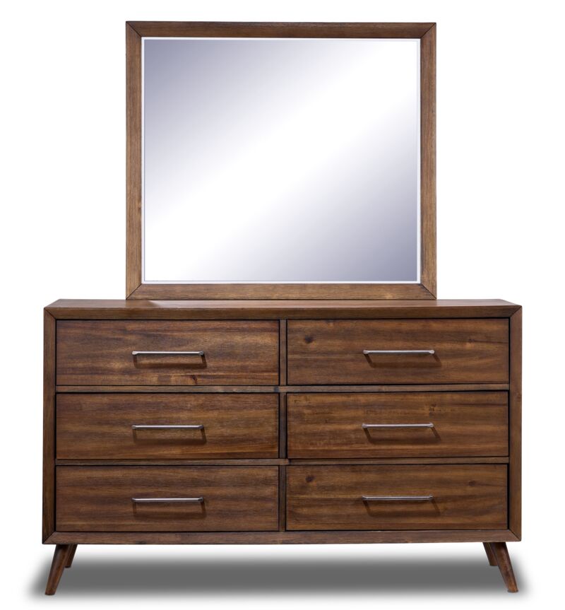 Lotus 6 Drawer Dresser - Wire Brushed Brown
